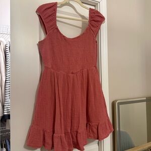 American Eagle Outfitters Coral Textured Dress